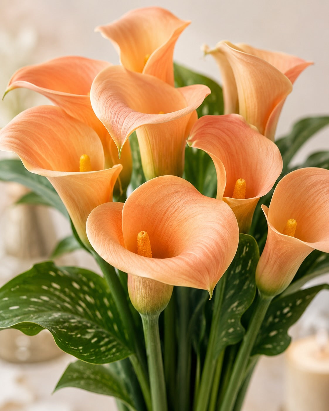 Calla, apricot (Mitgefühl) – 10 Stück