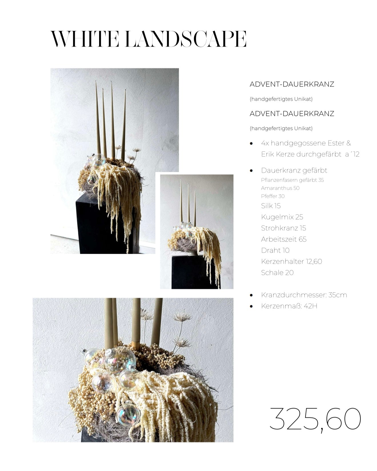 Adventkranz WHITE LANDSCAPE