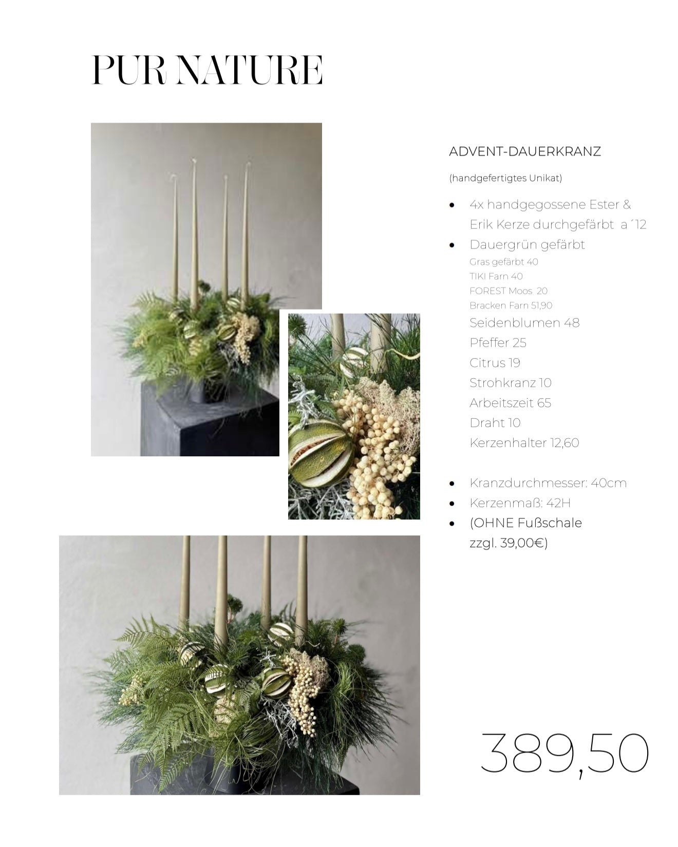 Adventkranz GREEN SPARKLING