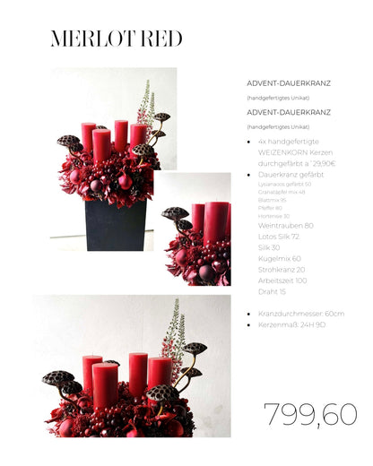 Adventkranz MERLOT RED