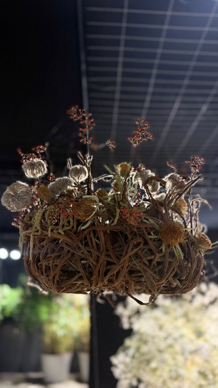Trocken- und Seidenblumenkranz mittel
