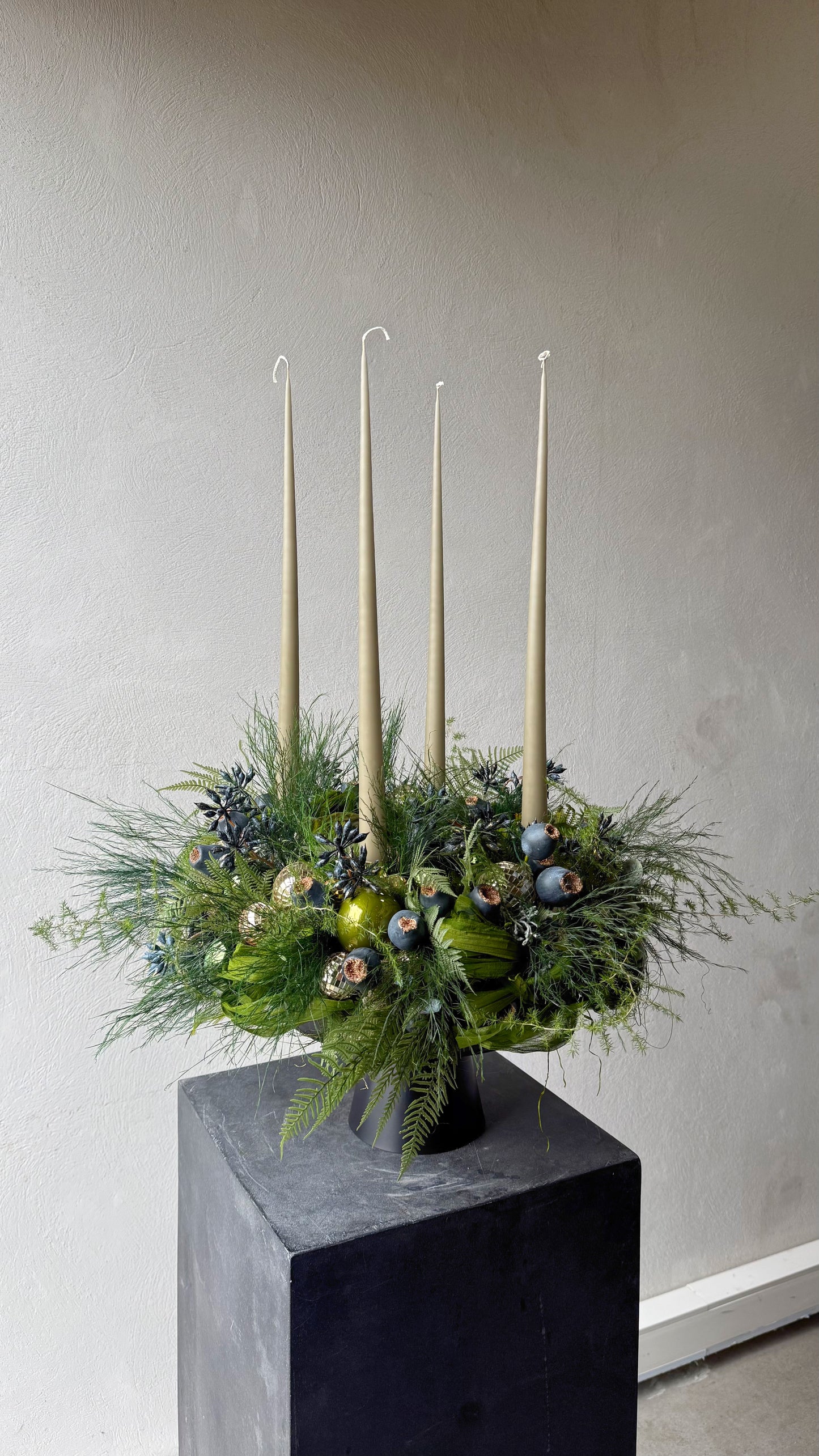 Adventkranz GREEN SPARKLING