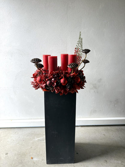 Adventkranz MERLOT RED