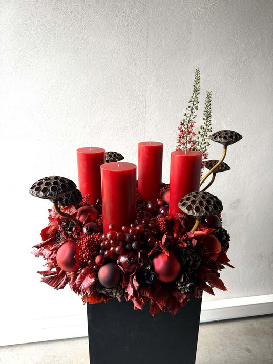 Adventkranz MERLOT RED