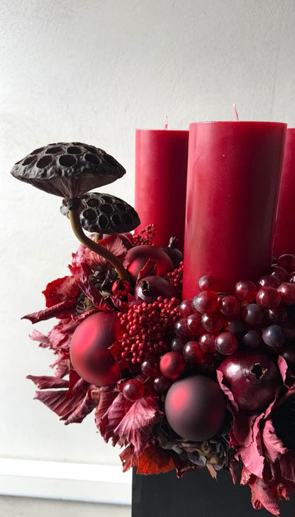 Adventkranz MERLOT RED