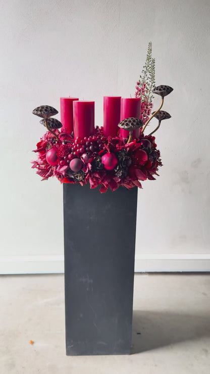 Adventkranz MERLOT RED