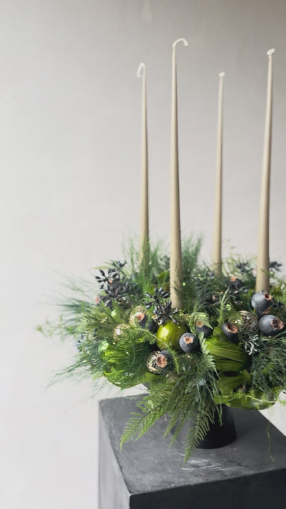 Adventkranz GREEN SPARKLING