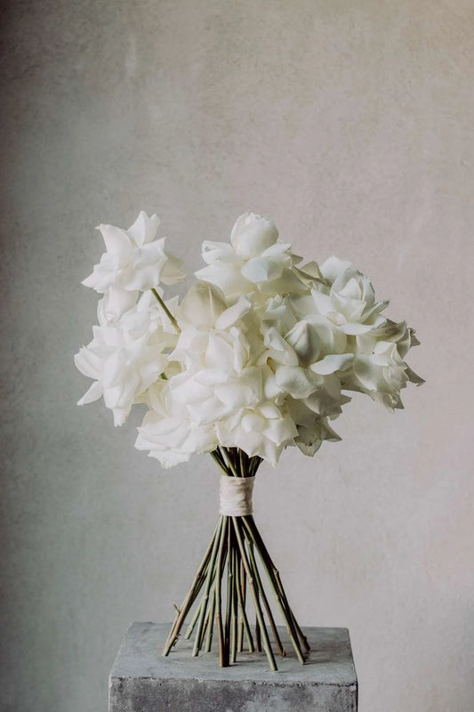 Bridal bouquet of white roses